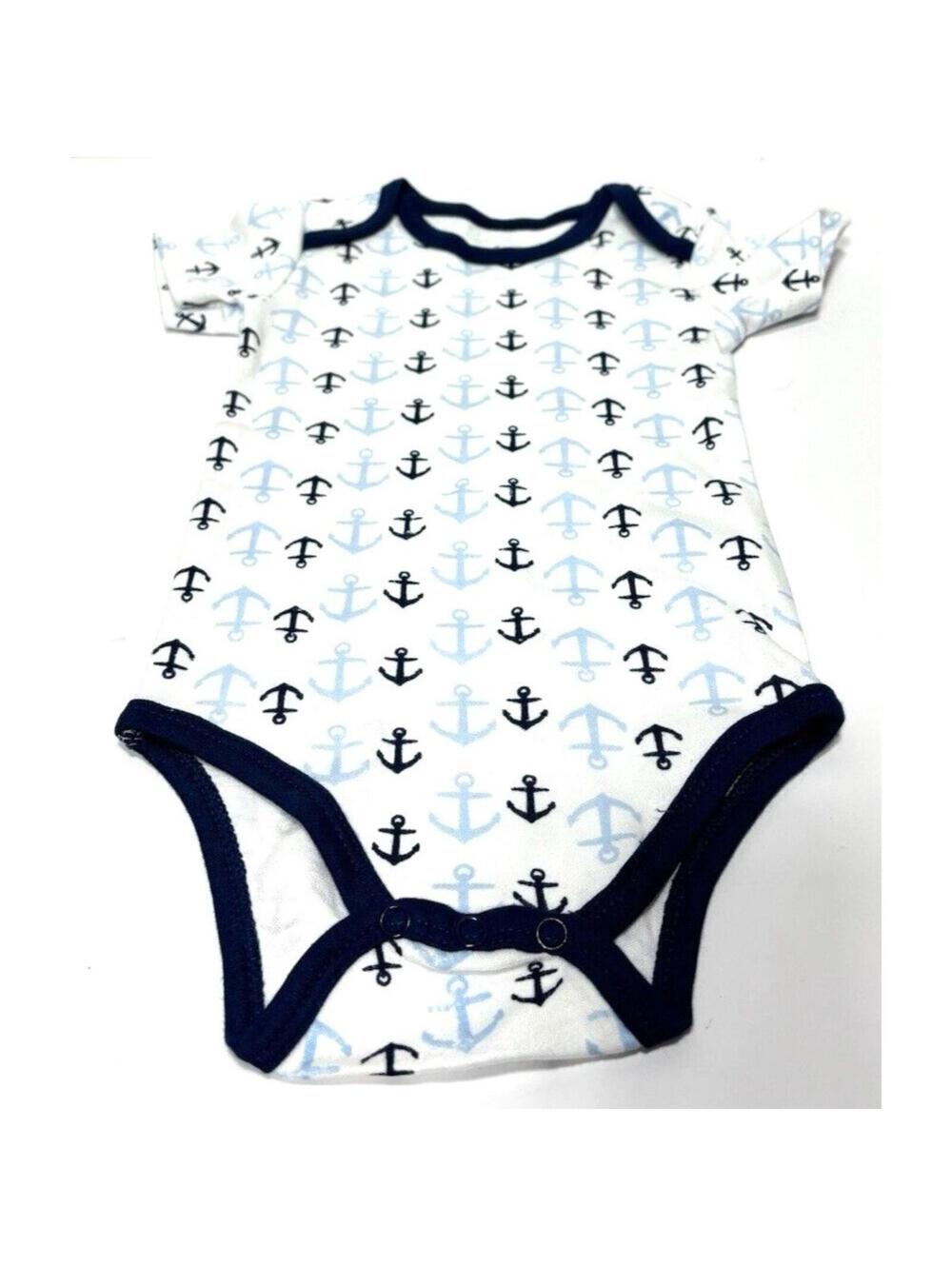 Maybe Baby Kids 6-9 months Diaper Shirt Boys Anchors One Piece Brand New